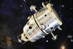 Макет (масштаб 1:1) искусственного спутника Луны, выведенного на орбиту автоматической межпланетной станцией «Луна-10», Музей космонавтики