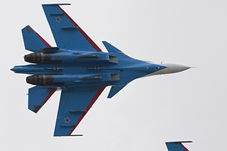 Пилотаж АГВП «Русские Витязи» на Су-35с и Су-30см, лётная программа форума «АРМИЯ-2020»