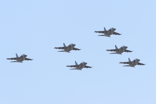Пилотажная группа «Крылья Тавриды» на Як-130, МАКС-2015