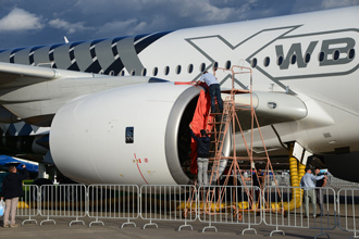 Airbus A350-900 XWB с серийным номером 002 (регистрационный — F-WWCF) , МАКС-2019