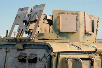HMMWV M1151 с дополнительным бронированием. Экспозиция, посвящённая локальному конфликту в Сирии, парк «Патриот»