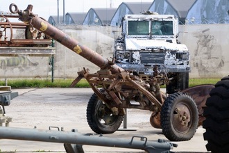 160-мм миномёт МТ-160. Экспозиция, посвящённая локальному конфликту в Сирии, парк «Патриот»