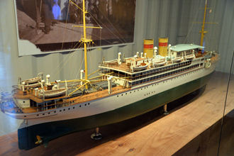 Модель пассажирского судна «Ciudad de Sevilla», Морской музей Барселоны