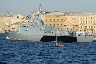 Малый ракетный корабль «Мытищи» пр. 22800, Главный военно-морской парад, Санкт-Петербург, 2019 год