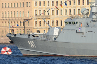 Малый ракетный корабль «Мытищи» пр. 22800, Главный военно-морской парад, Санкт-Петербург, 2019 год
