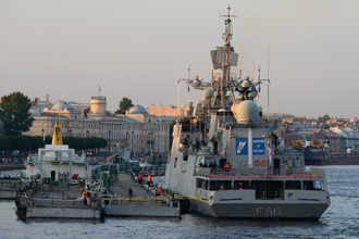 Фрегат «Tarkash» пр. 1135.6, Индия, Главный военно-морской парад, Санкт-Петербург, 2019 год