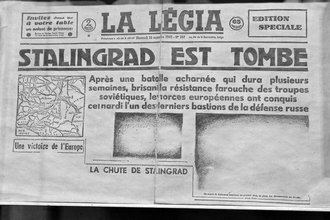 Макет специального номера бельгийской газеты La Legia от 16.09.1942 с материалами о взятии Сталинграда, Музей-панорама «Сталинградская битва»