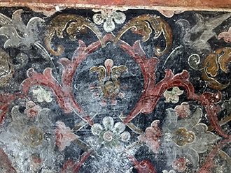 Растительный орнамент. Фреска 1635-1636 гг. Рождественский собор, Суздаль