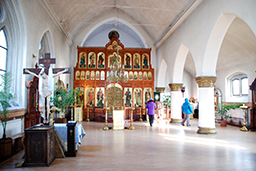 Лютеранская кирха 1892 года, с 1991 года - храм Казанской Иконы Божьей матери, Янтарный, Калининградская область